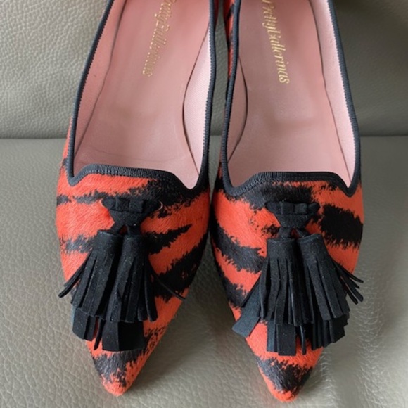 Pretty Ballerinas sz EU 36/US 5.5-6 rust orange black zebra pony - Picture 2 of 16